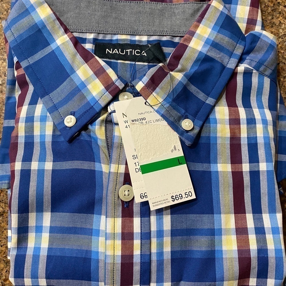 Nautica Men’s Long Sleeve Dress Shirt Large NWT​​​​​​​​​​​ - Picture 2 of 6